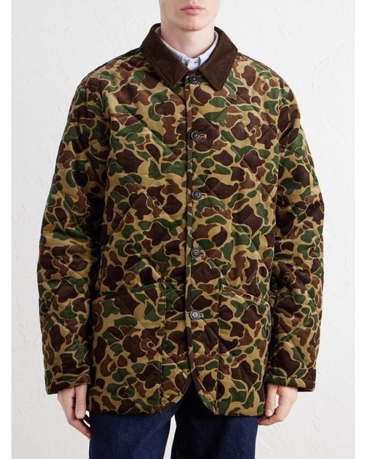 Polo Ralph Lauren Green Logo-embroidered Quilted Cotton-corduroy Jacket for men