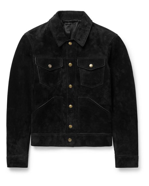 Tom Ford Slim-fit Suede Western Jacket in Black for Men | Lyst