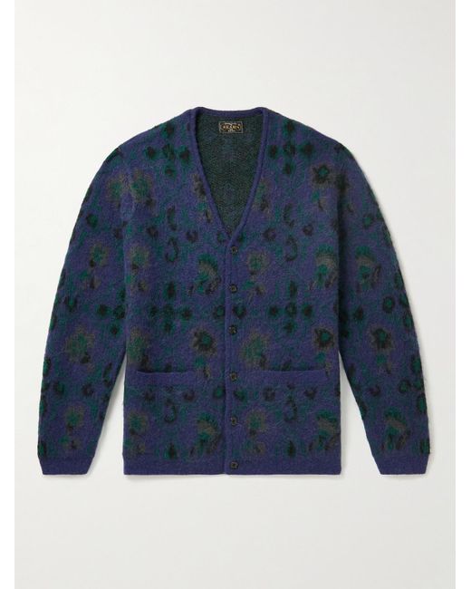 Cardigan in maglia jacquard a stampa floreale da Uomo di Beams Plus in Blu  | Lyst
