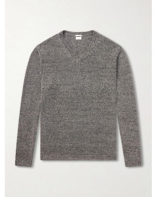 Massimo Alba Gray Leo Knitted Linen Sweater for men