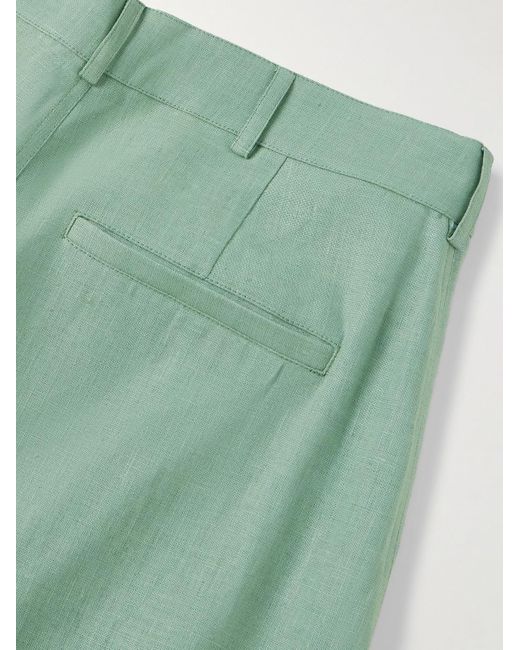 De Bonne Facture Green Balloon Barrel-leg Linen Trousers for men