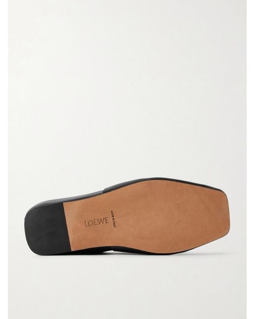 Loewe Black Origami Leather Slippers for men