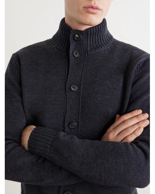 Slowear Blue Wool Cardigan for men