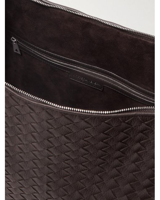 Bottega Veneta Brown Large Traveler Intrecciato Textured-Leather Tote Bag for men