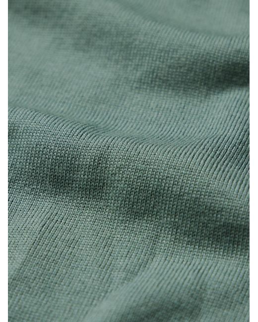 Belstaff Green Kerrigan Ribbed Panelled Merino Wool Sweater for men