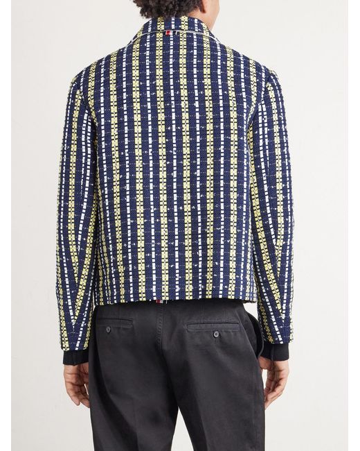 Thom Browne Blue Cotton-blend Tweed Jacket for men