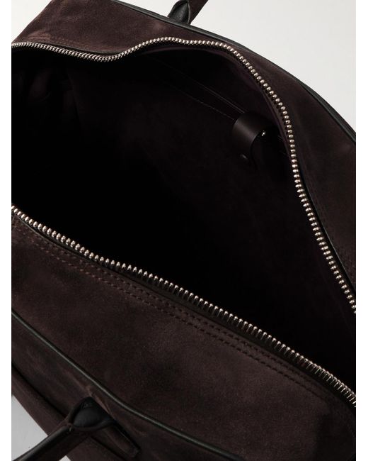 Metier Black Closer All Day Full-Grain Leather-Trimmed Suede Briefcase for men