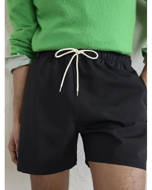Wool Drawstring Shorts di Auralee in Black da Uomo