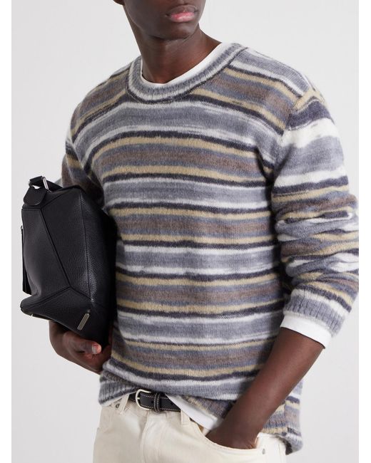 A.P.C. Gray Hector Striped Knitted Sweater for men