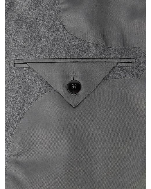 Tom Ford Gray Dyllan Double-Breasted Wool-Flannel Suit Jacket for men