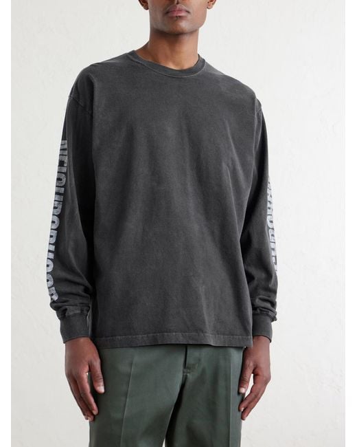 Neighborhood Gray Logo-Print Cotton-Jersey T-Shirt for men