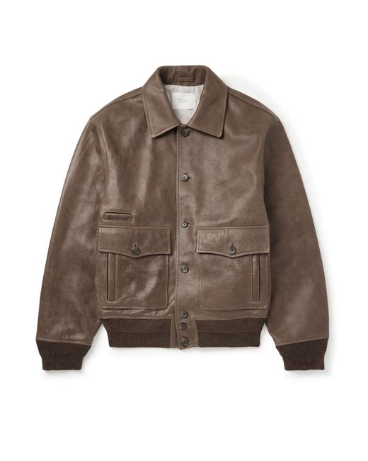 Aimé Leon Dore Brown Easy Leather Jacket for men