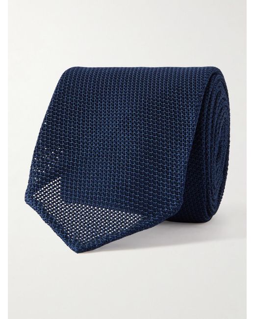 Drake's Blue 8cm Silk-grenadine Tie for men