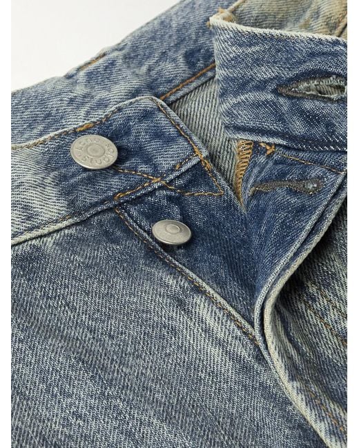 Acne Blue Straight-Leg Distressed Jeans for men