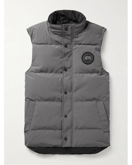 Canada Goose Gray Black Label Garson Quilted Shell Down Gilet for men