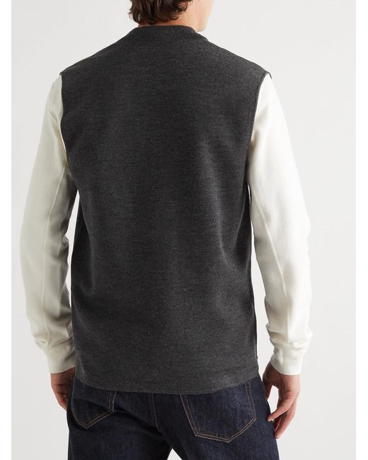 Mr P. Black Double-Faced Merino Wool-Blend Gilet for men