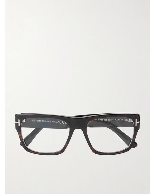 Tom Ford Black Square-Frame Acetate Glasses for men