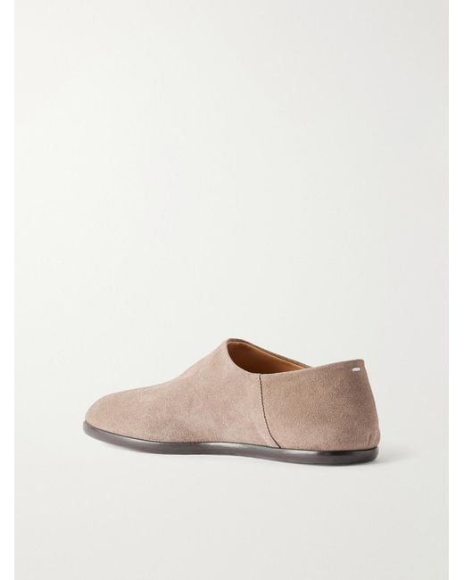 Maison Margiela Brown Tabi Split-Toe Suede Slippers for men