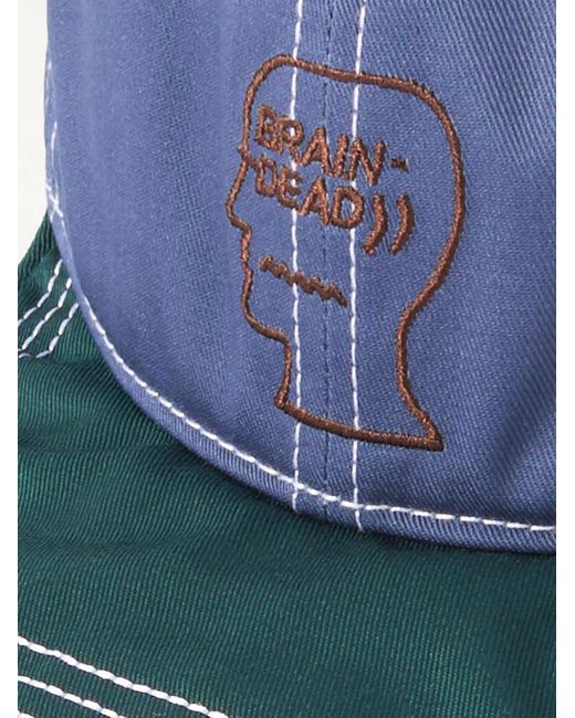 Brain Dead Blue Logo-embroidered Paneled Canvas Baseball Cap for men