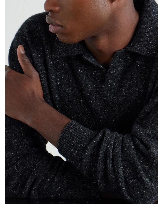 Auralee Blue Cashmere Polo Sweater for men