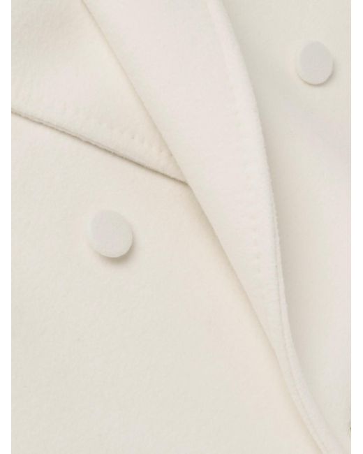 Tom Ford White Double-Breasted Cashmere Coat for men