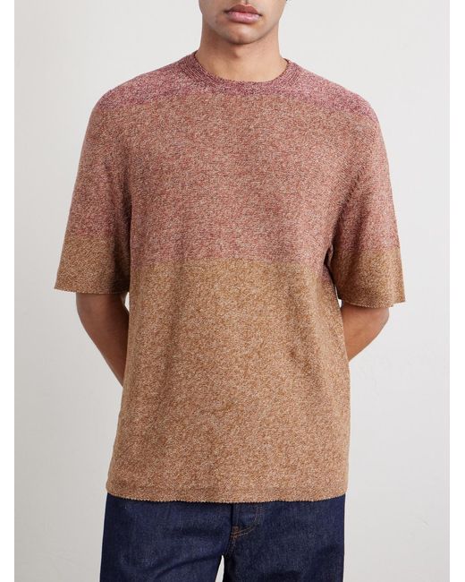 Inis Meáin Brown Scail Linen And Cotton-blend T-shirt for men