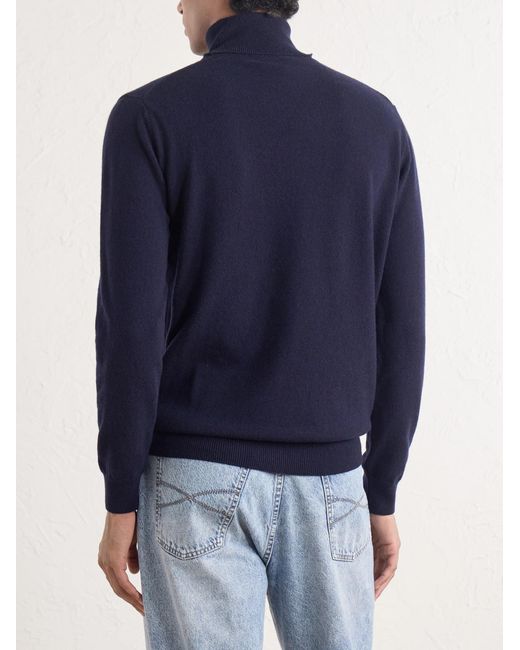 Piacenza 1733 Blue Turtleneck Wool And Cashmere-blend Sweater for men