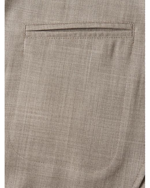 STÒFFA Gray Unstructured Double-Breasted Wool Suit Jacket for men