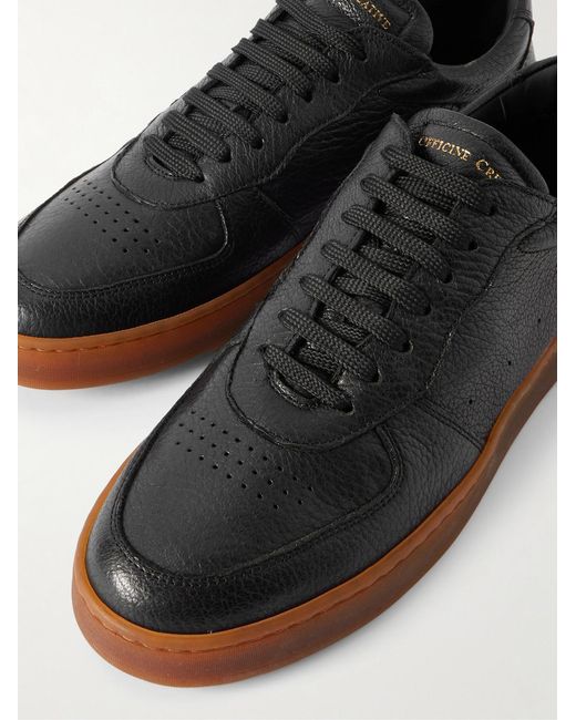 Officine Creative Black Asset 001 Deerskin Sneakers for men