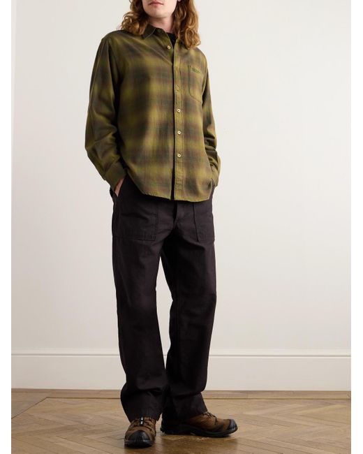 Thisisneverthat Green Checked Cotton-flannel Shirt for men
