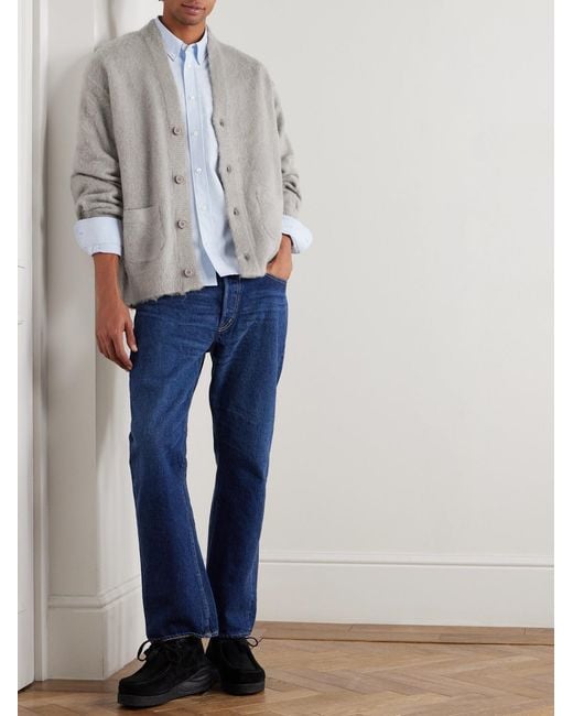 Remi Relief Gray Brushed-Knit Cardigan for men