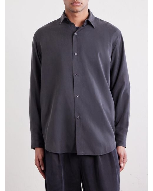 Kaptain Sunshine Blue Silk-gabardine Shirt for men