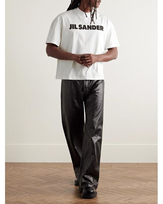 Jil Sander Natural Logo-Printed Cotton-Jersey T-Shirt for men