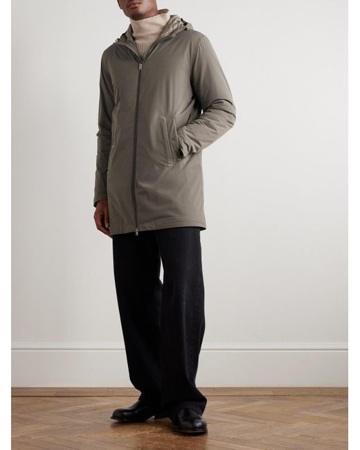 Herno Gray Padded Shell Hooded Parka for men