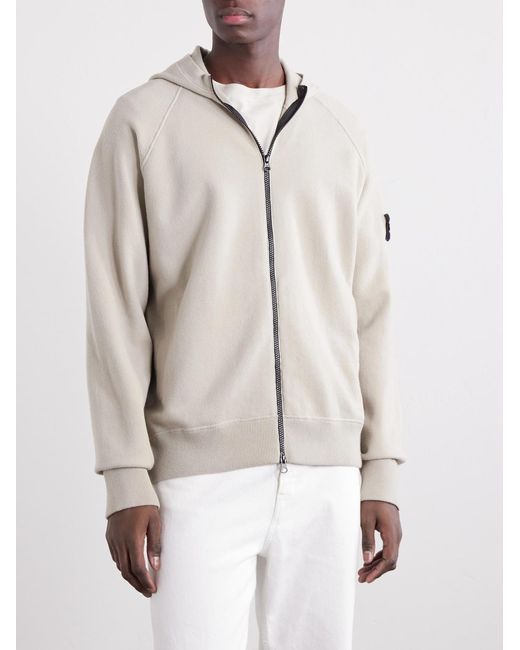 Stone Island Natural Wool-Blend Zip-Up Hoodie for men