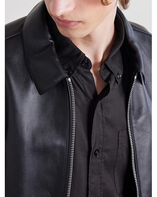 Tom Ford Black Button-Down Collar Lyocell-Gabardine Shirt for men