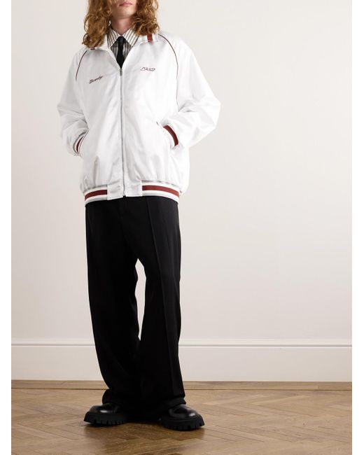 Givenchy White Logo-embroidered Satin-twill Track Jacket for men