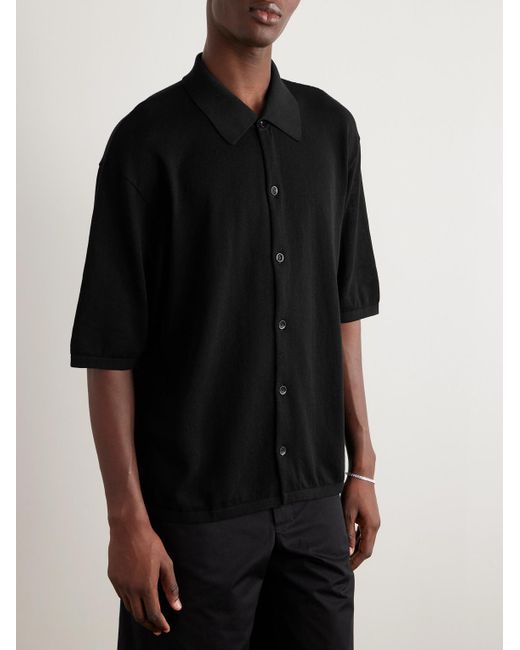 Camicia in cotone di Lemaire in Black da Uomo