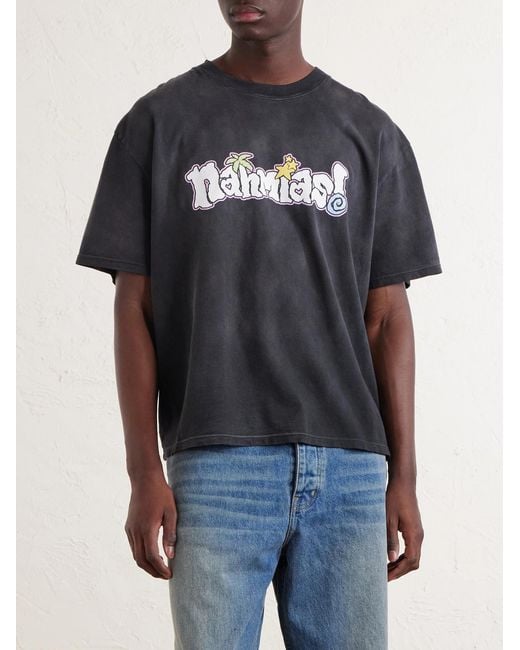 NAHMIAS Black Boardwalk Logo-Print Cotton-Jersey T-Shirt for men
