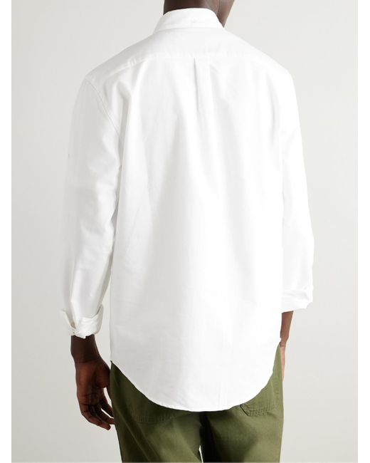 Portuguese Flannel White Belavista Button-Down Collar Cotton Oxford Shirt for men