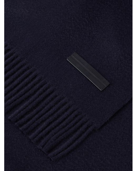 Zegna Blue Fringed Cashmere Scarf for men