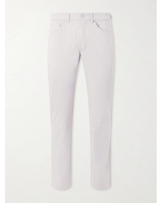 Peter Millar White Signature Straight-Leg Cotton-Blend Sateen Trousers for men