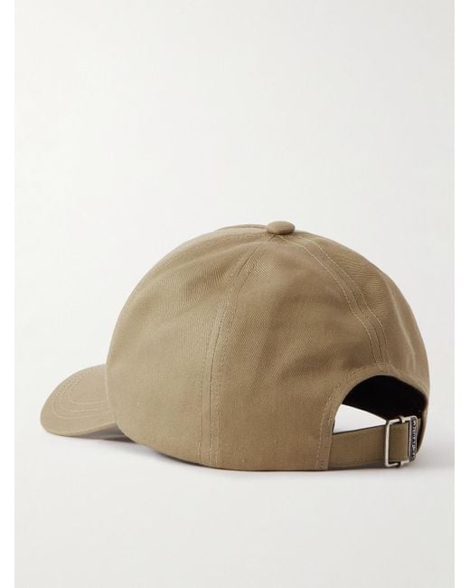 Saint Laurent Natural Logo-Embroidered Cotton And Linen-Blend Gabardine Baseball Cap for men