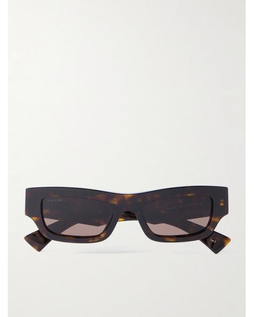 Gucci Black Rectangular-Frame Acetate Sunglasses for men