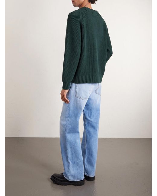 Ribbed Cotton Sweater di Corridor NYC in Green da Uomo