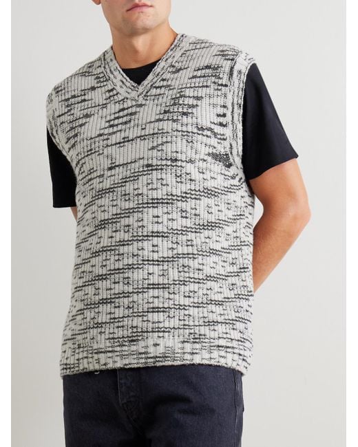 Mr P. Gray Space-Dyed Wool Sweater Vest for men