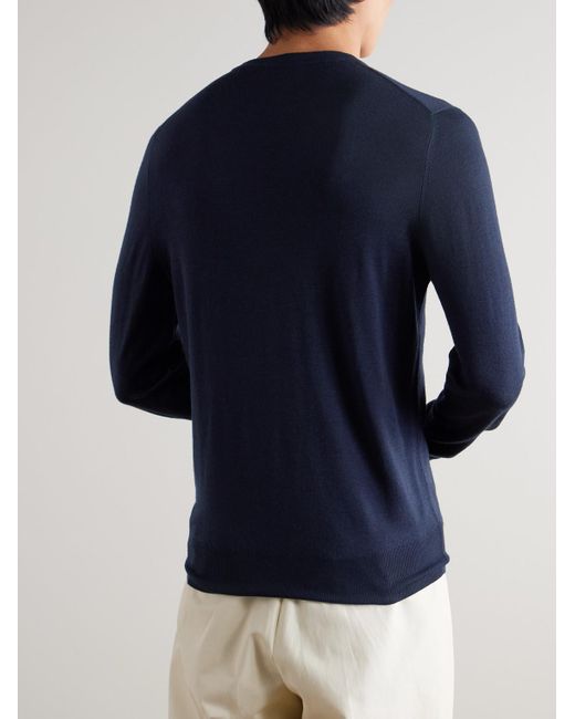 Canali Blue Wool Sweater for men