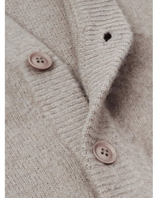 Remi Relief Gray Brushed-Knit Cardigan for men