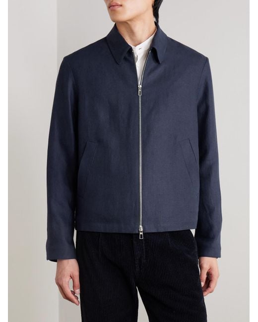 Loro Piana Maurin Blouson aus Leinen-Twill in Blue für Herren