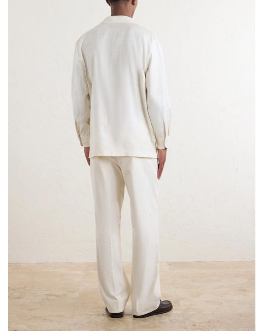 Saman Amel Natural Camp-Collar Silk-Gauze Shirt for men